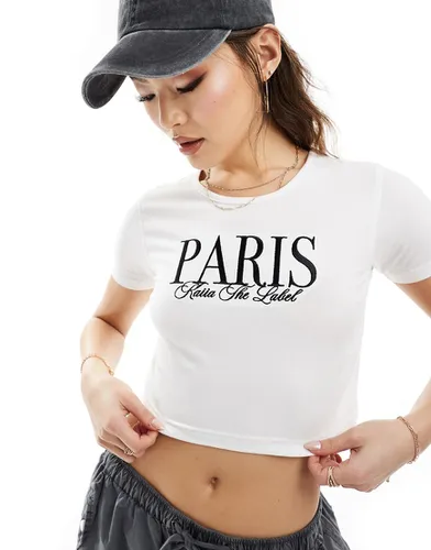 T-shirt effet rétréci à motif Paris - Kaiia - Modalova