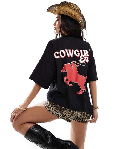 T-shirt oversize avec logo et imprimé Cowgirl Era au dos - Kaiia - Modalova