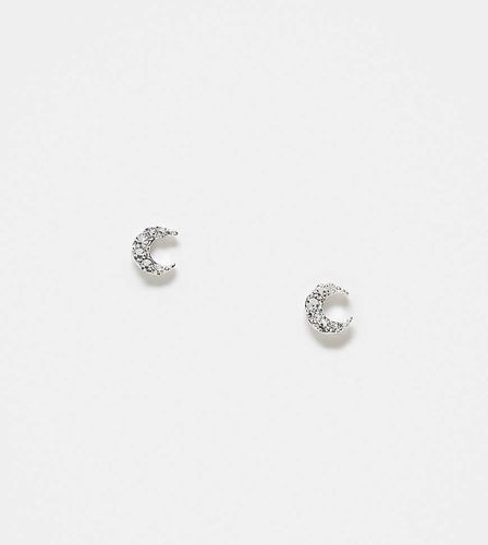 Boucles d'oreilles en argent massif avec croissant de lune à strass - Kingsley Ryan - Modalova