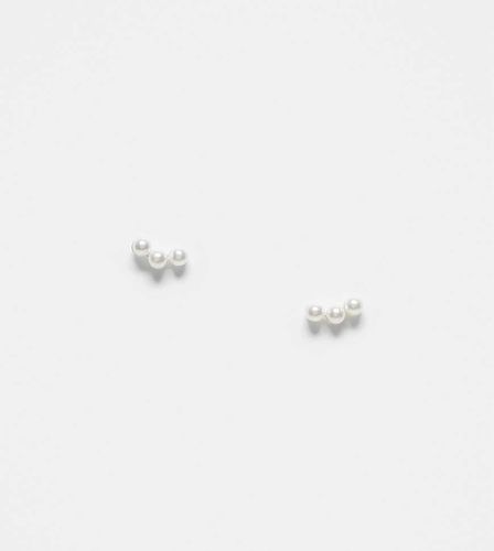 Boucles d'oreilles en argent massif avec triple perle - Kingsley Ryan - Modalova