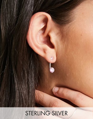 Boucles d'oreilles en argent massif et cristaux roses - Kingsley Ryan - Modalova