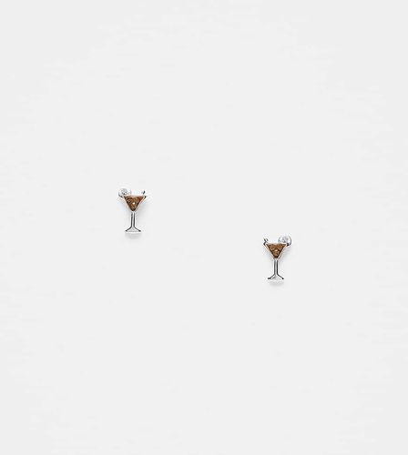 Boucles d'oreilles en argent massif en forme de cocktail Espresso Martini - Kingsley Ryan - Modalova