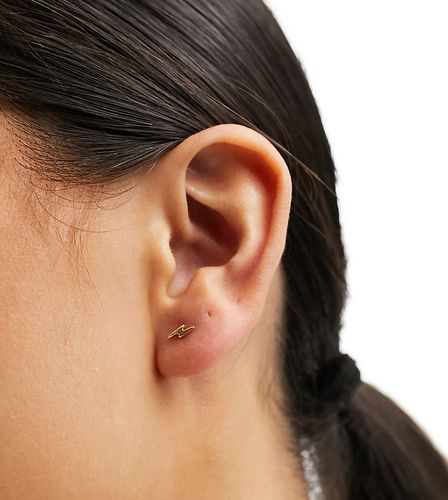 Boucles d'oreilles motif éclair en plaqué or - Kingsley Ryan - Modalova
