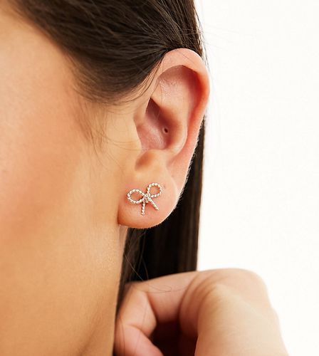 Boucles d'oreilles naud style fil métallique en argent massif - Argent - Kingsley Ryan - Modalova