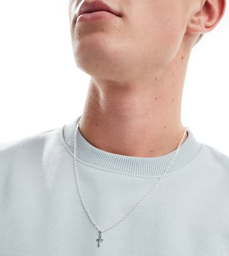 Collier chaîne effet vintage en argent massif avec pendentif croix - Kingsley Ryan - Modalova