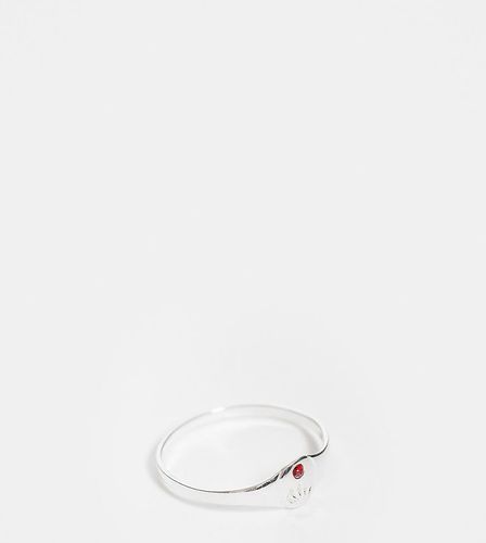 Bague avec pierre de naissance mois de juillet en argent massif et cristal rubis - Kingsley Ryan Curve - Modalova