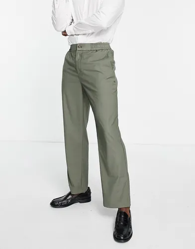 Pantalon de costume ample en bambou - Sauge - Harry Brown - Modalova