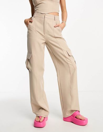 Pantalon cargo d'ensemble à surpiqûres contrastantes - Beige - Heartbreak - Modalova