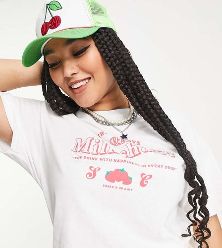 T-shirt oversize avec imprimé Milkshake - Heartbreak Plus - Modalova