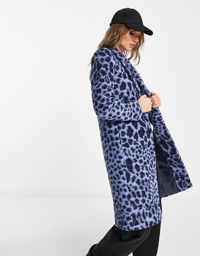Manteau style universitaire en laine mélangée à imprimé animal - Helene Berman - Modalova