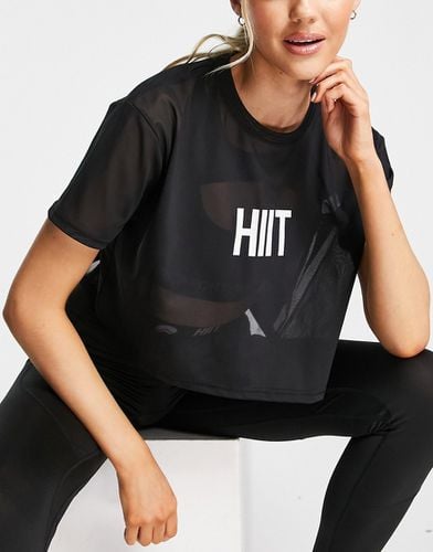 T-shirt crop top en résille - HIIT - Modalova