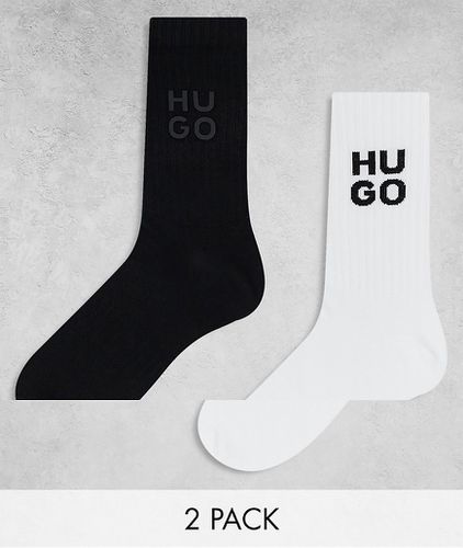 HUGO Bodywear - Lot de 2 paires de chaussettes à bordure côtelée et logo - et blanc - Hugo Red - Modalova