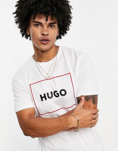 HUGO - Dumex - T-shirt avec logo et cadre esquissé - Hugo Red - Modalova