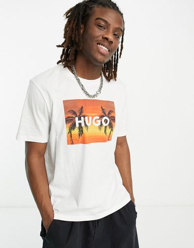 HUGO - Dulive Venice - T-shirt à logo encadré - Hugo Red - Modalova
