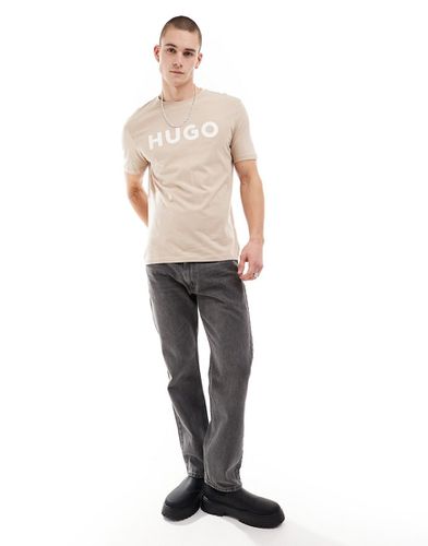 HUGO - Dulivio - T-shirt décontracté unisexe - Beige - Hugo Red - Modalova