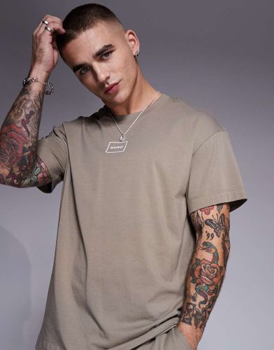 Laze - T-shirt d'ensemble confort dcontract avec logo encadr au centre - clair - Hugo Red - Modalova