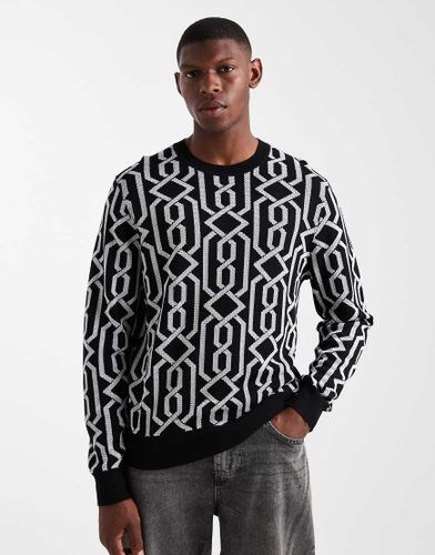 Souvawn - Pull en maille avec chane argente - Hugo Red - Modalova