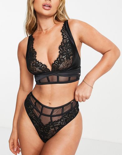 Hunkemöller - Joanna - String taille haute style corset en dentelle et tulle - Hunkemoller - Modalova