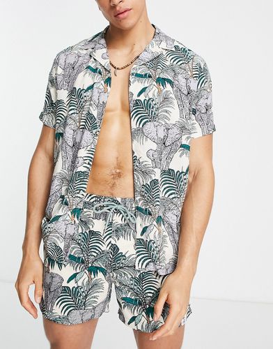 Chemise de plage à imprimé palmier - clair - Hunky Trunks - Modalova