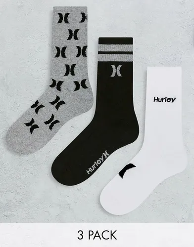 Lot de 3 paires de chaussettes à motifs variés - Hurley - Modalova