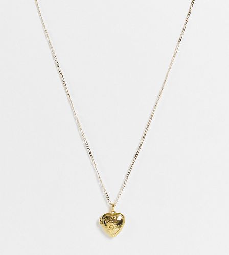 Collier en plaqué or 18 carats avec médaillon caur à inscription Wild At Heart - Image Gang - Modalova