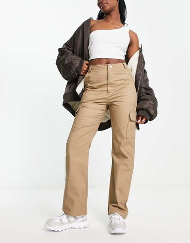 Pantalon cargo droit à taille haute - Camel - In The Style - Modalova