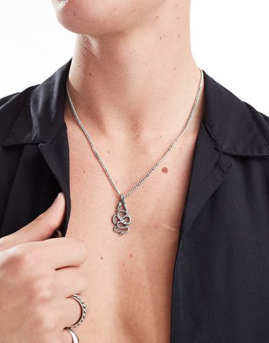 Collier avec pendentif double serpent - Icon Brand - Modalova