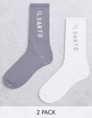 Lot de 2 paires de chaussettes de sport - et taupe - Il Sarto - Modalova