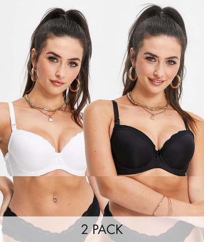 Ivory Rose Maternity - Poitrines généreuses - Lot de 2 soutiens-gorge d'allaitement - Noir et blanc - Ivory Rose Lingerie - Modalova