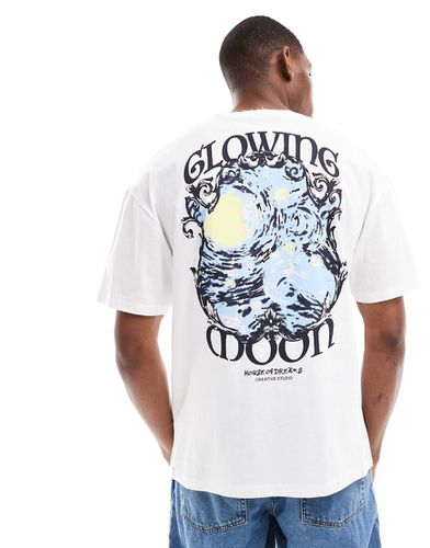 T-shirt oversize avec imprimé clair de lune au dos - Jack & Jones - Modalova