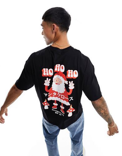 T-shirt oversize avec imprimé Père Noël au dos - Jack & Jones - Modalova