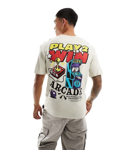 T-shirt avec imprimé arcade - Beige - Jack & Jones - Modalova