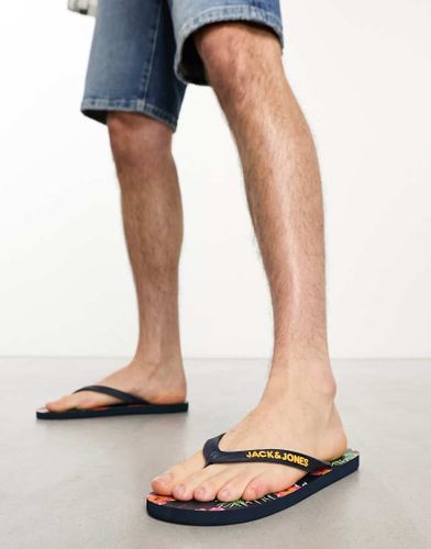 Tongs à logo et détail fleuri - Jack & Jones - Modalova