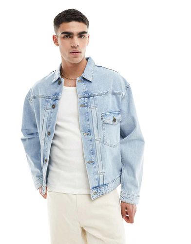 Veste en jean coupe carrée avec poche devant - clair délavé - Jack & Jones - Modalova