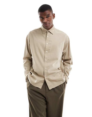 Chemise coupe carrée à ourlet droit - Beige - Jack & Jones - Modalova