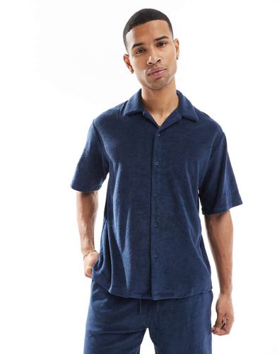 Chemise d'ensemble oversize en tissu éponge de qualité supérieure - Bleu marine - Jack & Jones - Modalova