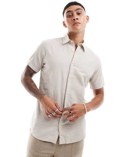 Chemise en lin à manches courtes - Beige - Jack & Jones - Modalova