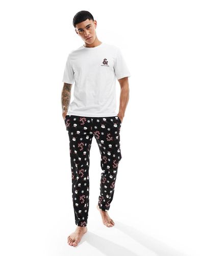 Ensemble loungewear de Noël - Blanc et noir - Jack & Jones - Modalova