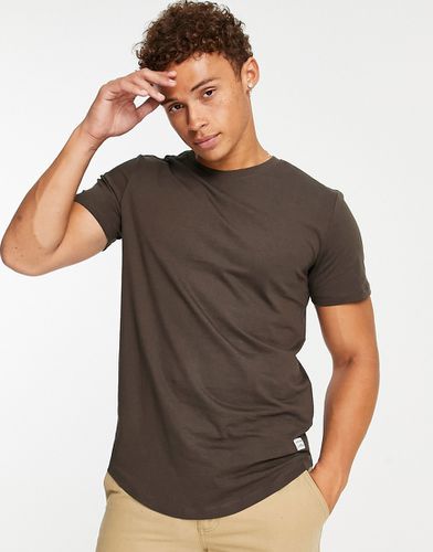 Essentials - T-shirt long en coton à ourlet arrondi - Jack & Jones - Modalova