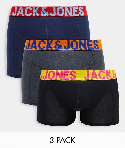 Lot de 3 boxers avec taille colorée contrastante - Jack & Jones - Modalova