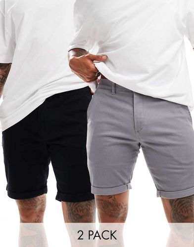 Lot de 2 shorts chino - Gris et noir - Jack & Jones - Modalova