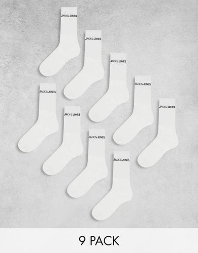 Lot de 9 paires de chaussettes côtelées à logo - Jack & Jones - Modalova