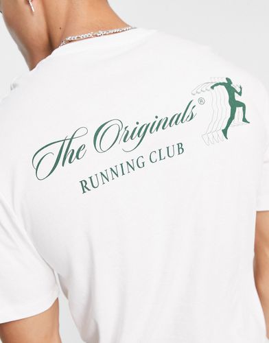 Originals - T-shirt oversize avec imprimé Running Club au dos - Blanc - Jack & Jones - Modalova