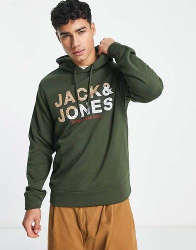 Sweat à capuche avec logo - forêt - Jack & Jones - Modalova