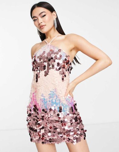 Robe courte à encolure licou avec sequins - Jaded Rose - Modalova