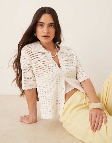 Gilet en maille ajoure avec col polo - Jdy - Modalova