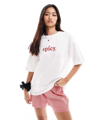 T-shirt oversize à imprimé Spicy » sur le devant - Jjxx - Modalova