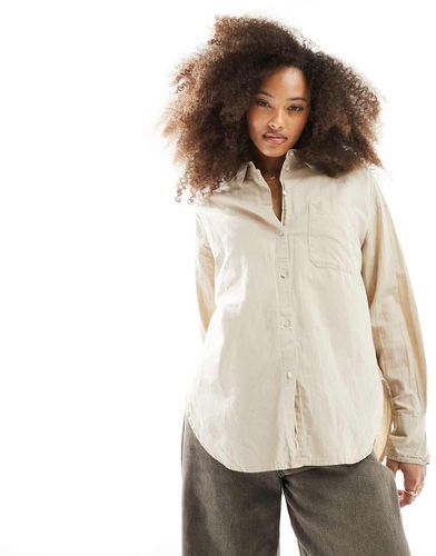 Chemise en lin mélangé à manches longues - Beige - Jjxx - Modalova