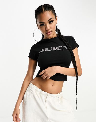 T-shirt ajusté avec logo à strass - Juicy Couture - Modalova