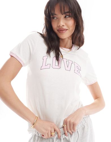 T-shirt coupe carrée à imprimé Love - Only - Modalova